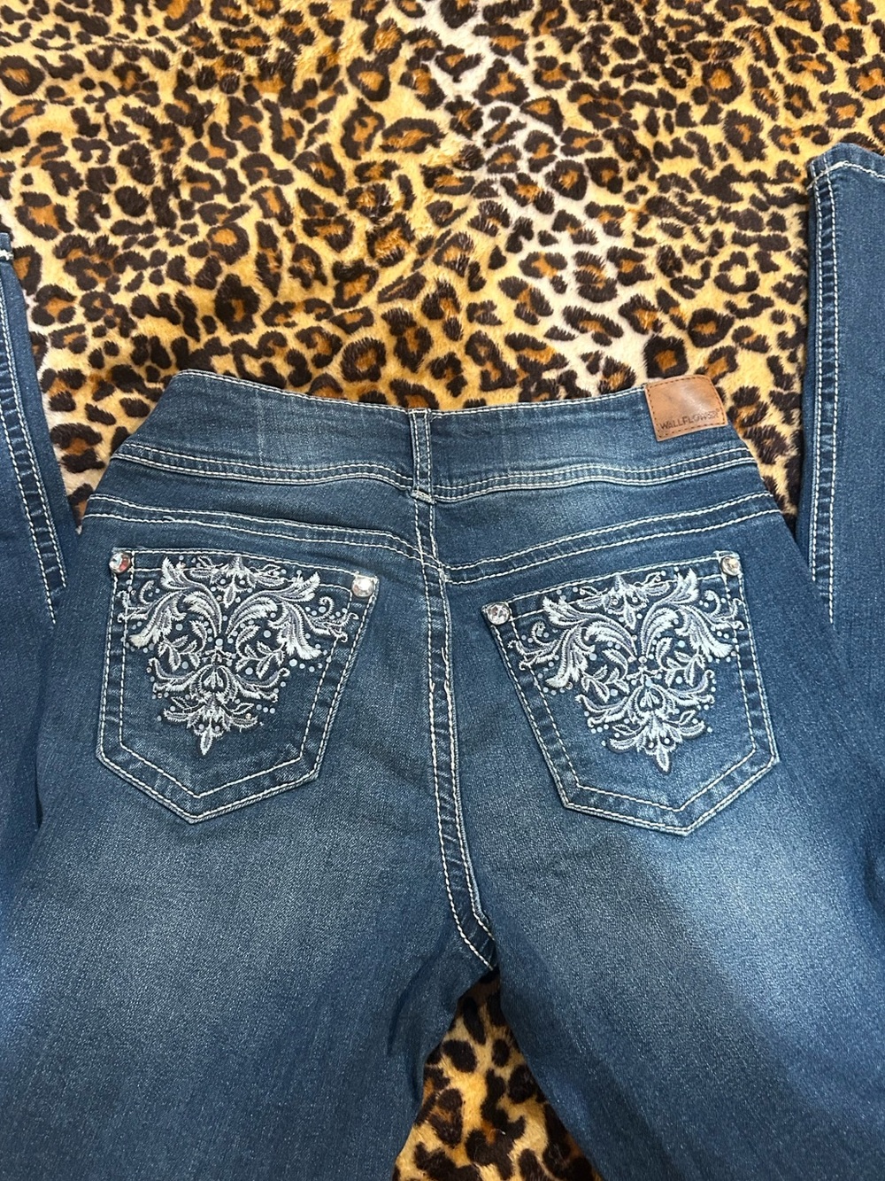 Wallflower Blue Boot Cut Jeans with Embroidered Back Pockets